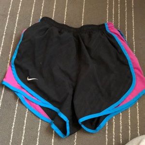 Nike Black, Pink, and Blue Dri-Fit Shorts